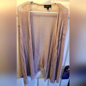 Dusty pink open knit sweater EUC